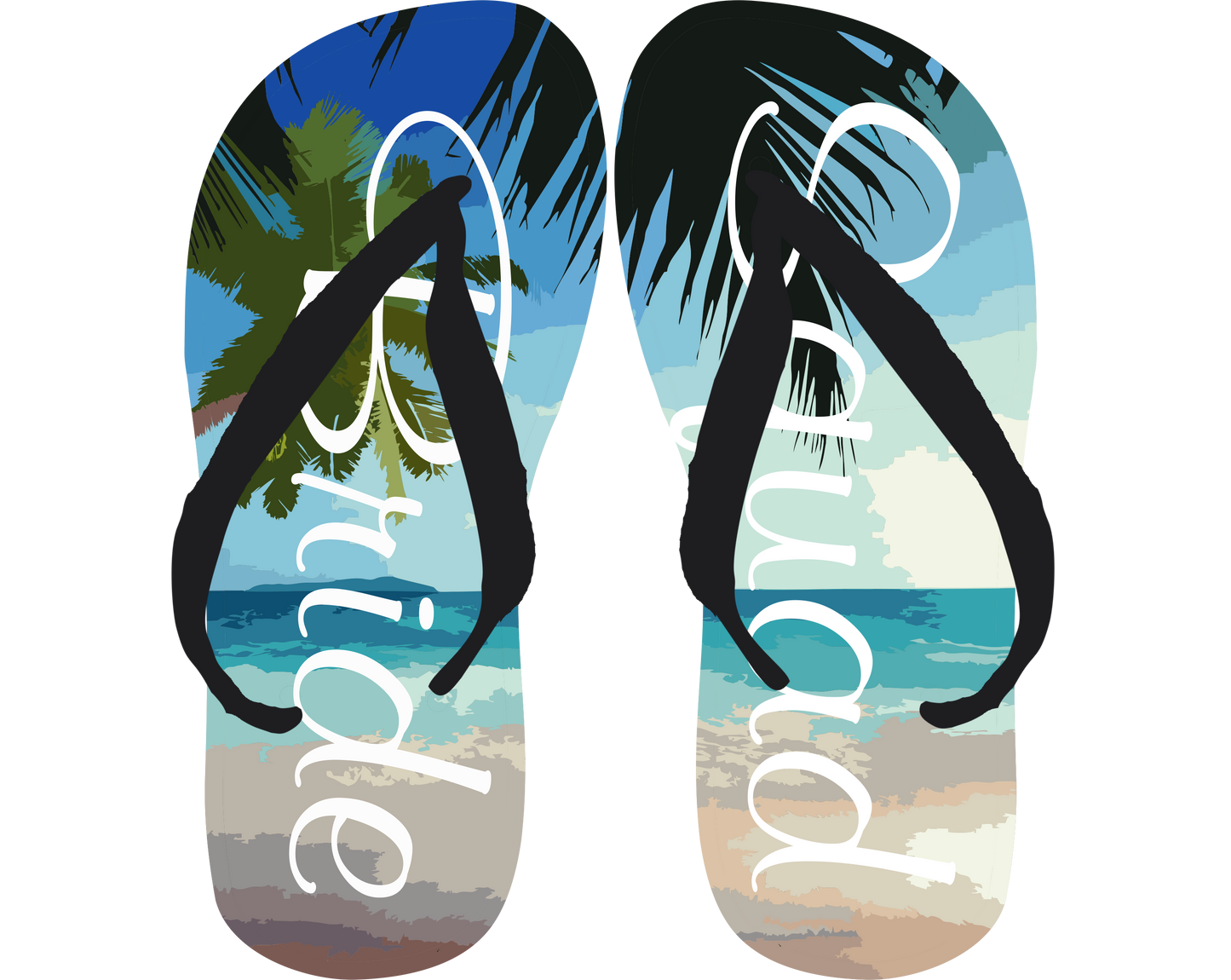 Beach Theme Flip-Flops - Customizable