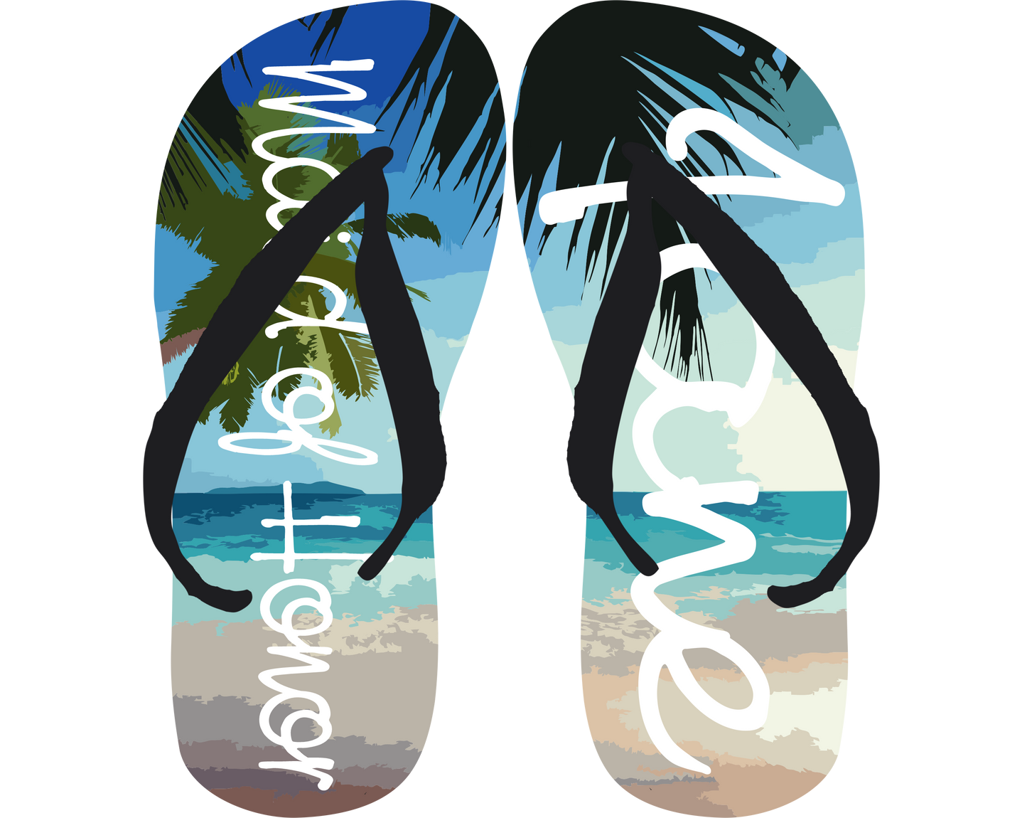 Beach Theme Flip-Flops - Customizable