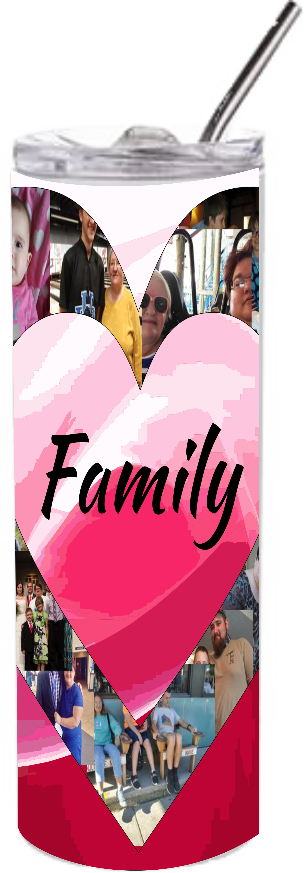 Heart Family Collage Skinny Tumbler